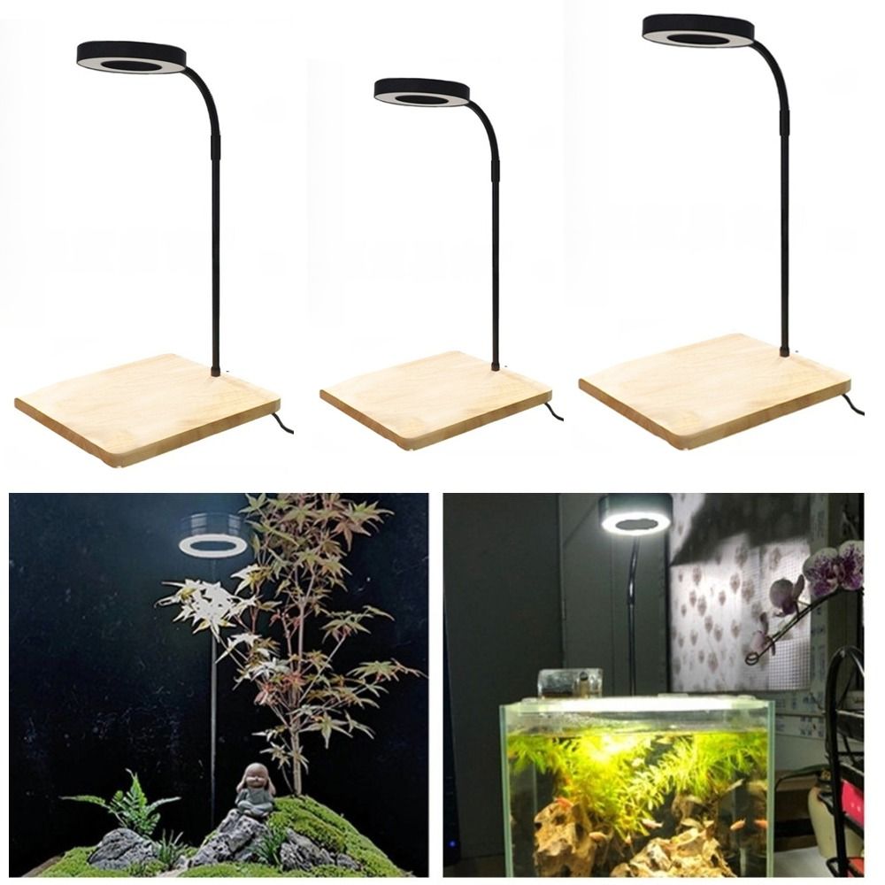 Aquarium Plant On Wood - 10 W Aquarium-LED-Lampe mit Holzbrett, einziehbare