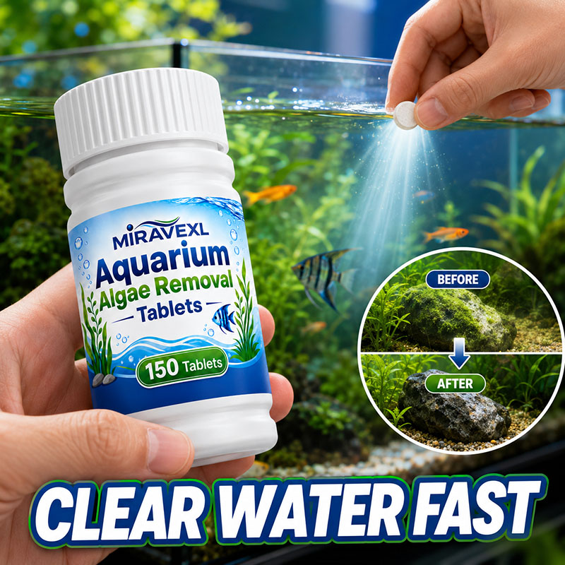 Planted Aquarium Equipment - MIRAVEXL 150 Aquarium-Algenentfernungstabletten, Sicherer Algenkiller-Reiniger, Schnelle