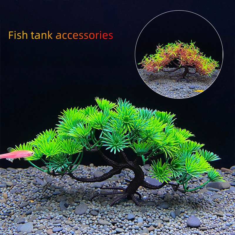Aquarium Plant Guide - Aquarium-Bonsai-Baum, Pflanze, Aquarium-Dekoration, künstliche Pflanze, Blumendekoration,