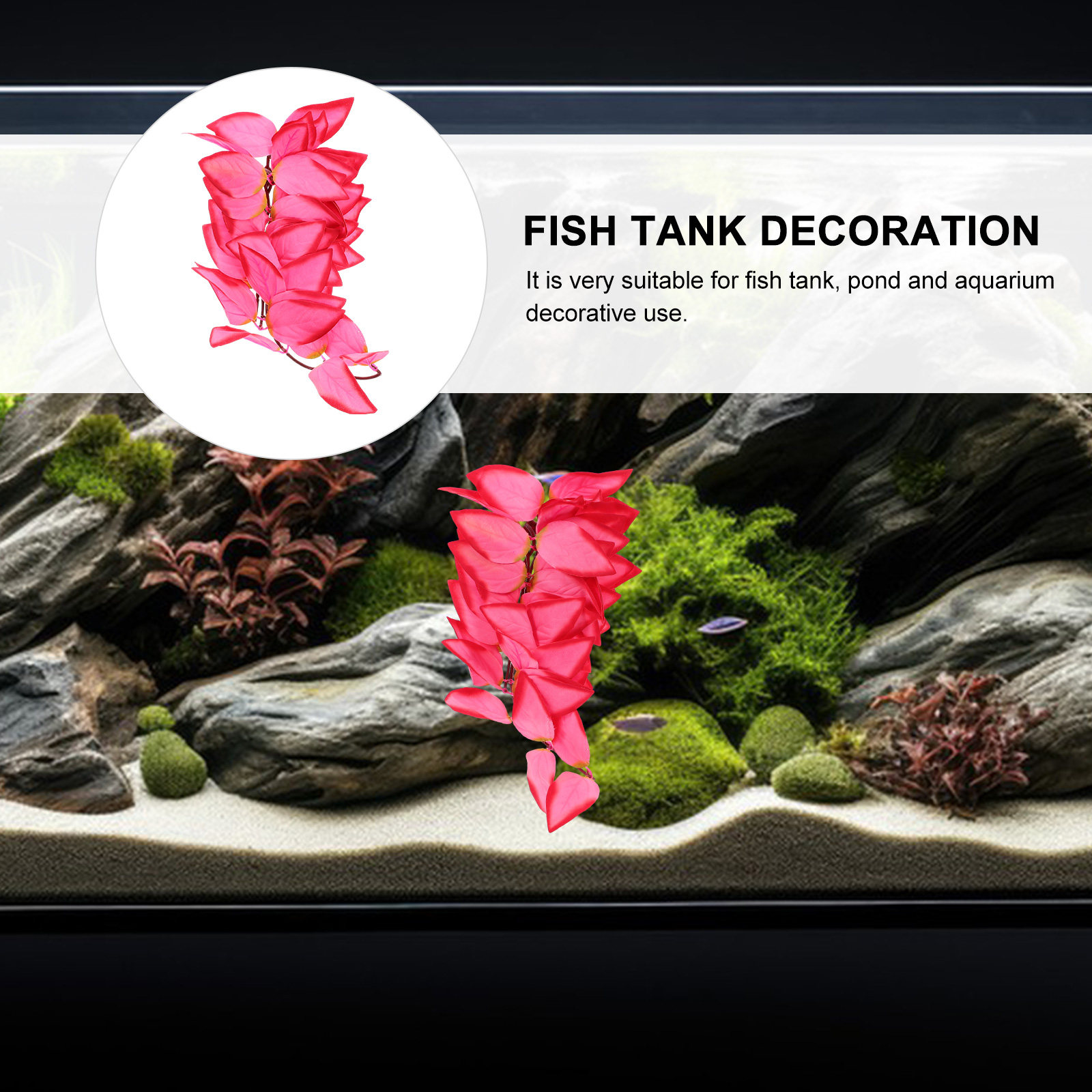 Aquarium Plant Vine - Lebensechte künstliche Rankpflanzen-Deko für Reptilienterrarien, Aquarien,