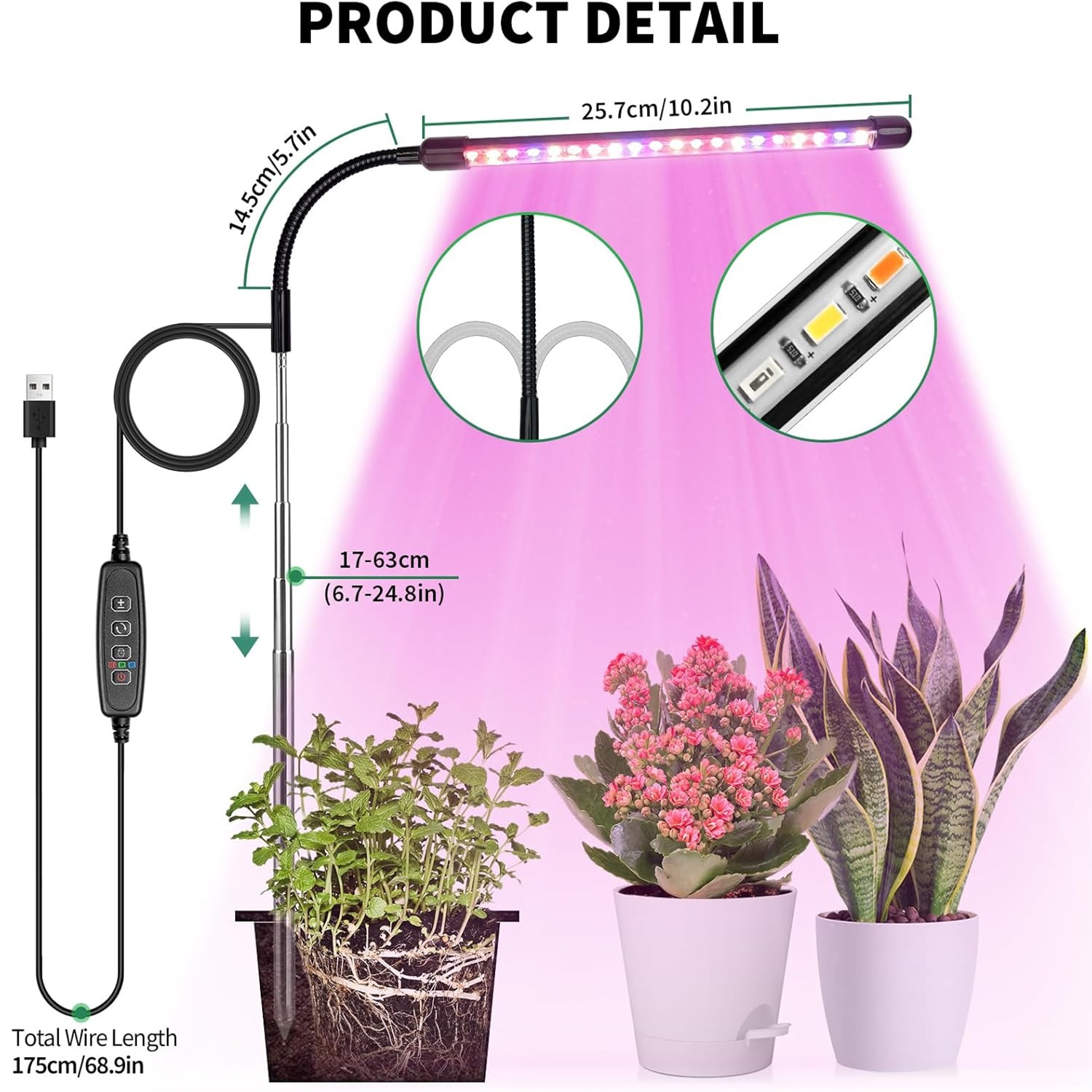 3 farben USB Wachsen Lampe Pfl – Led Planted Tank Light Bewertung und Preis